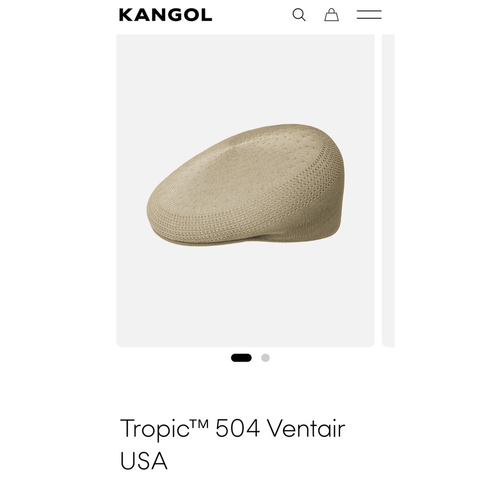 Kangol Tropic 504 Ventair Flat Cap Beige Tan Ivy Hat 0287BC Small NEW